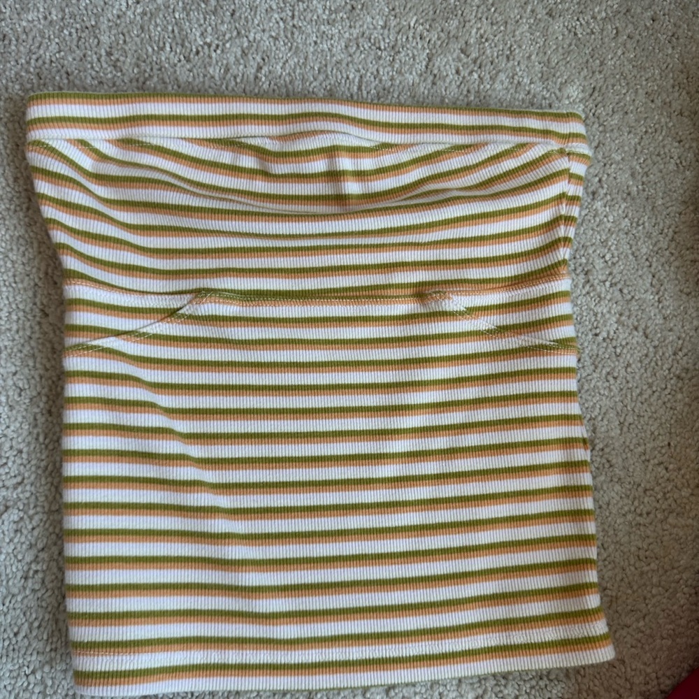 BDG Green and Yellow Striped Crop Top